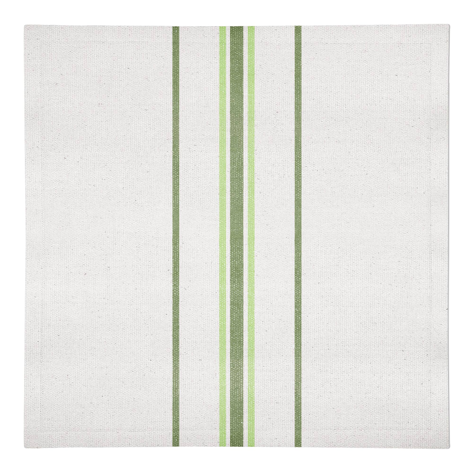 Green Market Stripes Napkin 10" x 10" Cotton Twill Napkin